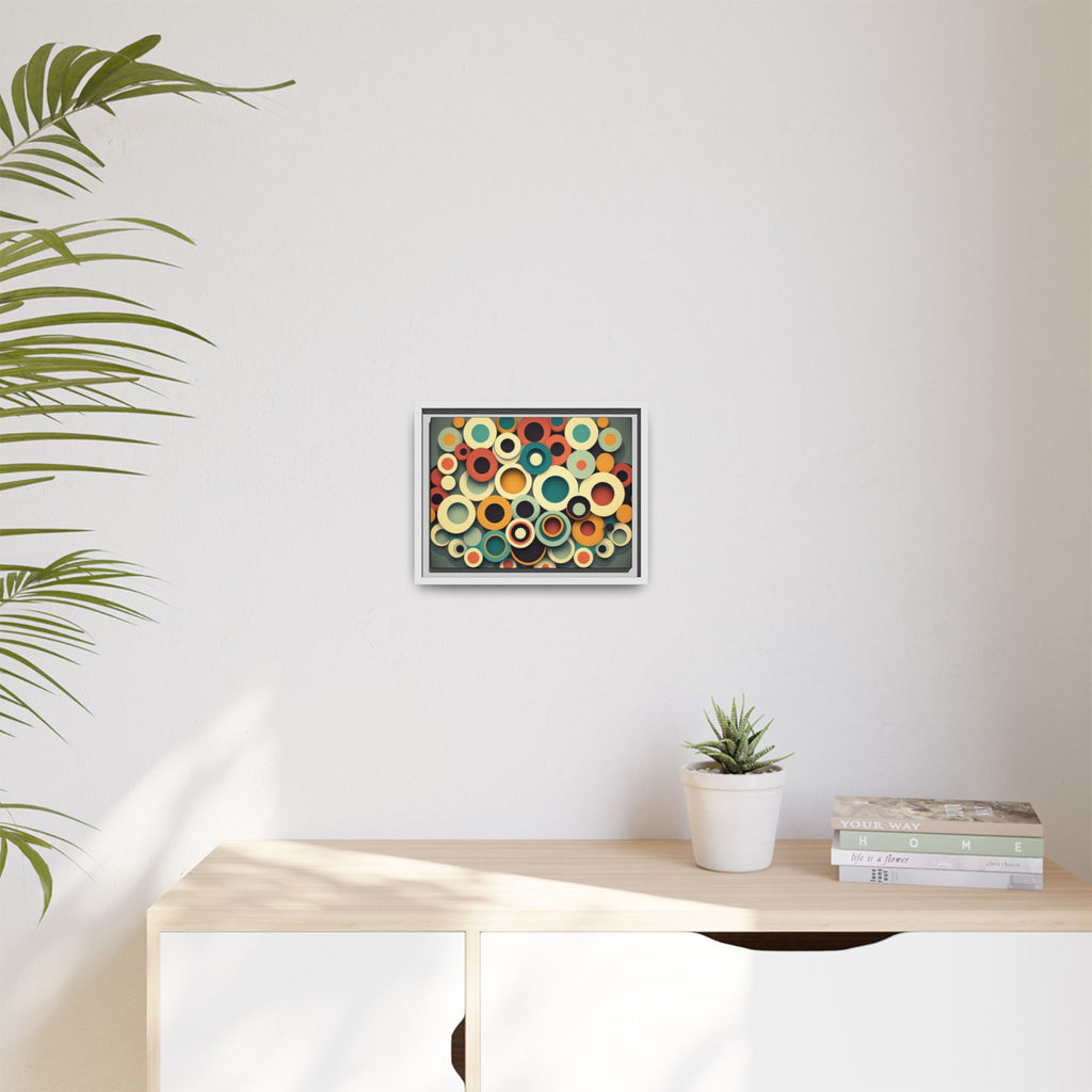 Gathered Circles, Matte Canvas, Framed (Multi-color)