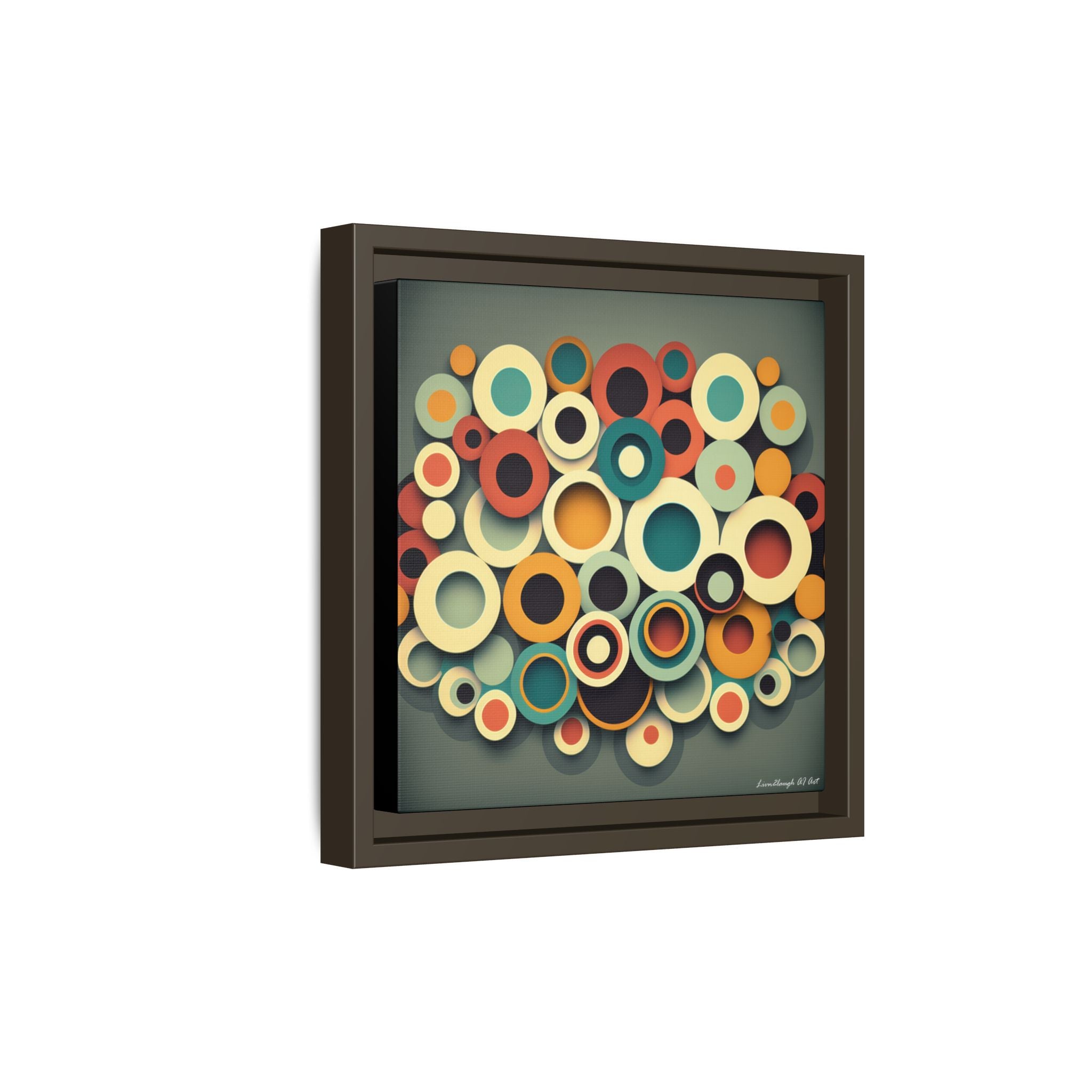 Gathered Circles, Matte Canvas, Framed (Multi-color)