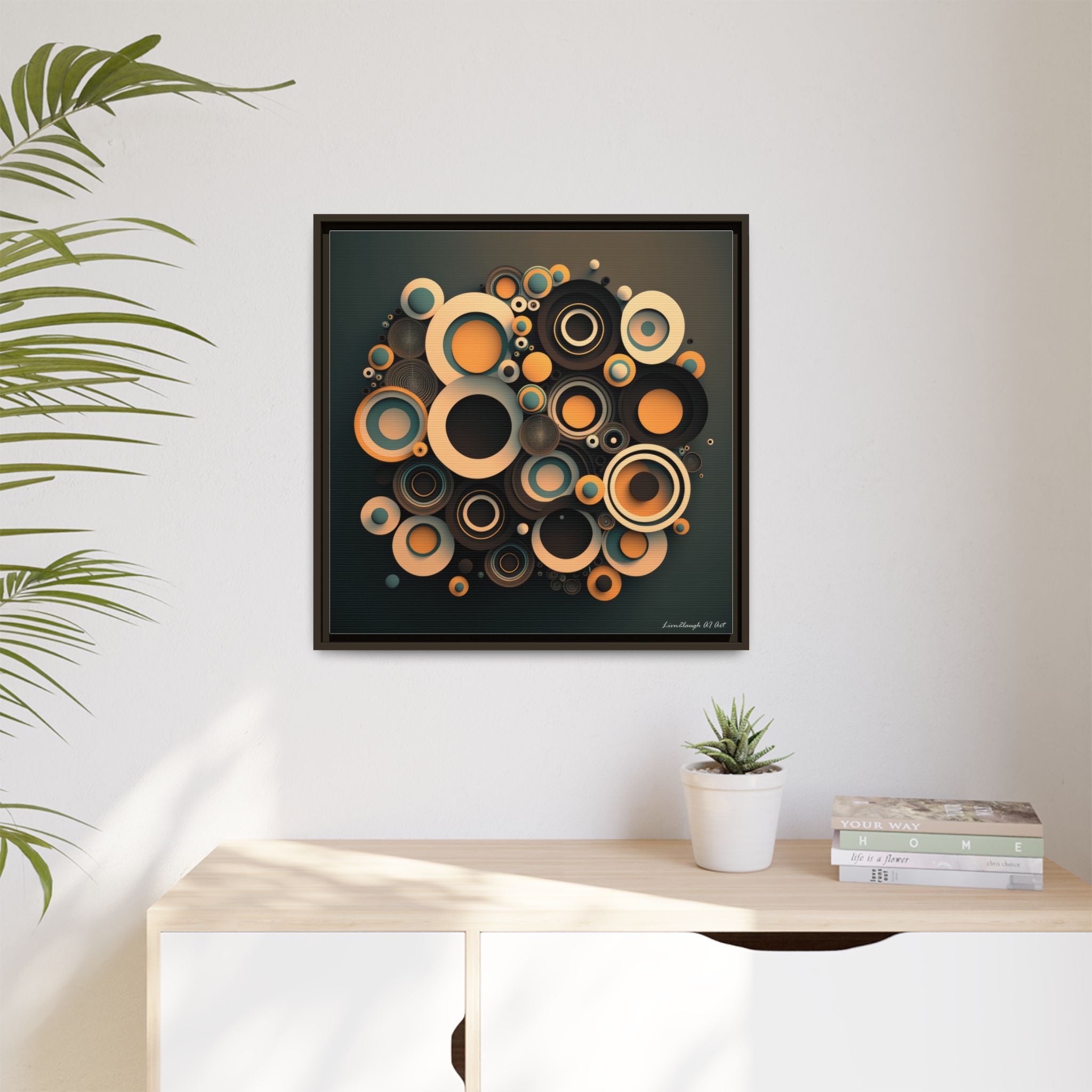 Concentric Harmony, Art Print — Colorful Modern Wall Canvas