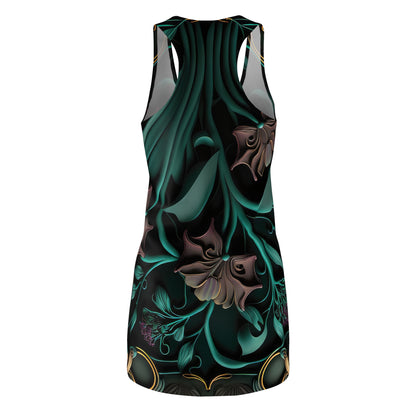 Gothic Bold & Beautiful flower floral Style 2 A, Women's Cut & Sew Racerback Dress (AOP)