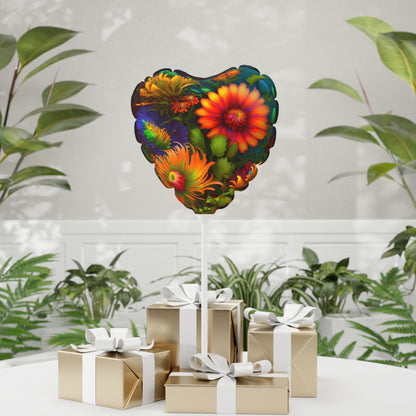 Bold And Beautiful Flowers Style One Balloon (Round and Heart-shaped), 11"