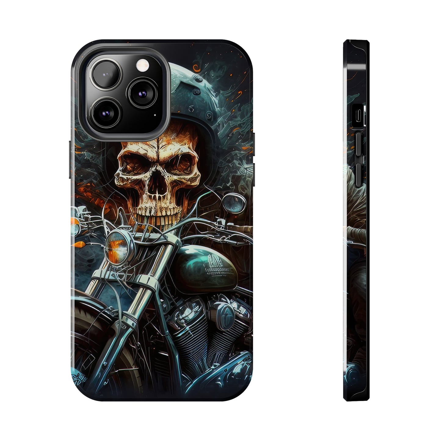 Skull Motorcycle Rider, Ready to Tear Up Road On Beautiful Bike 9 Tough Phone Cases