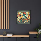 Gathered Circles, Matte Canvas, Framed (Multi-color)