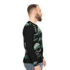 Metallic Chrome Skulls and classic Designed Background Style 12 Lightweight Sweatshirt (AOP)