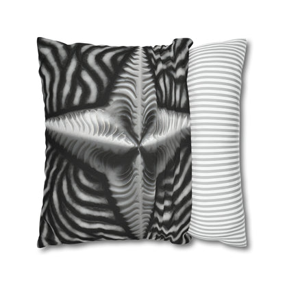 Beautiful Stars Abstract Star Style Black And White Spun Polyester Square Pillow Case