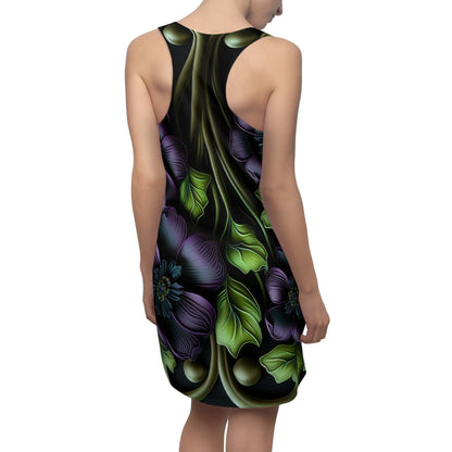 Gothic Bold & Beautiful flower floral Style 4 A, Women's Cut & Sew Racerback Dress (AOP)