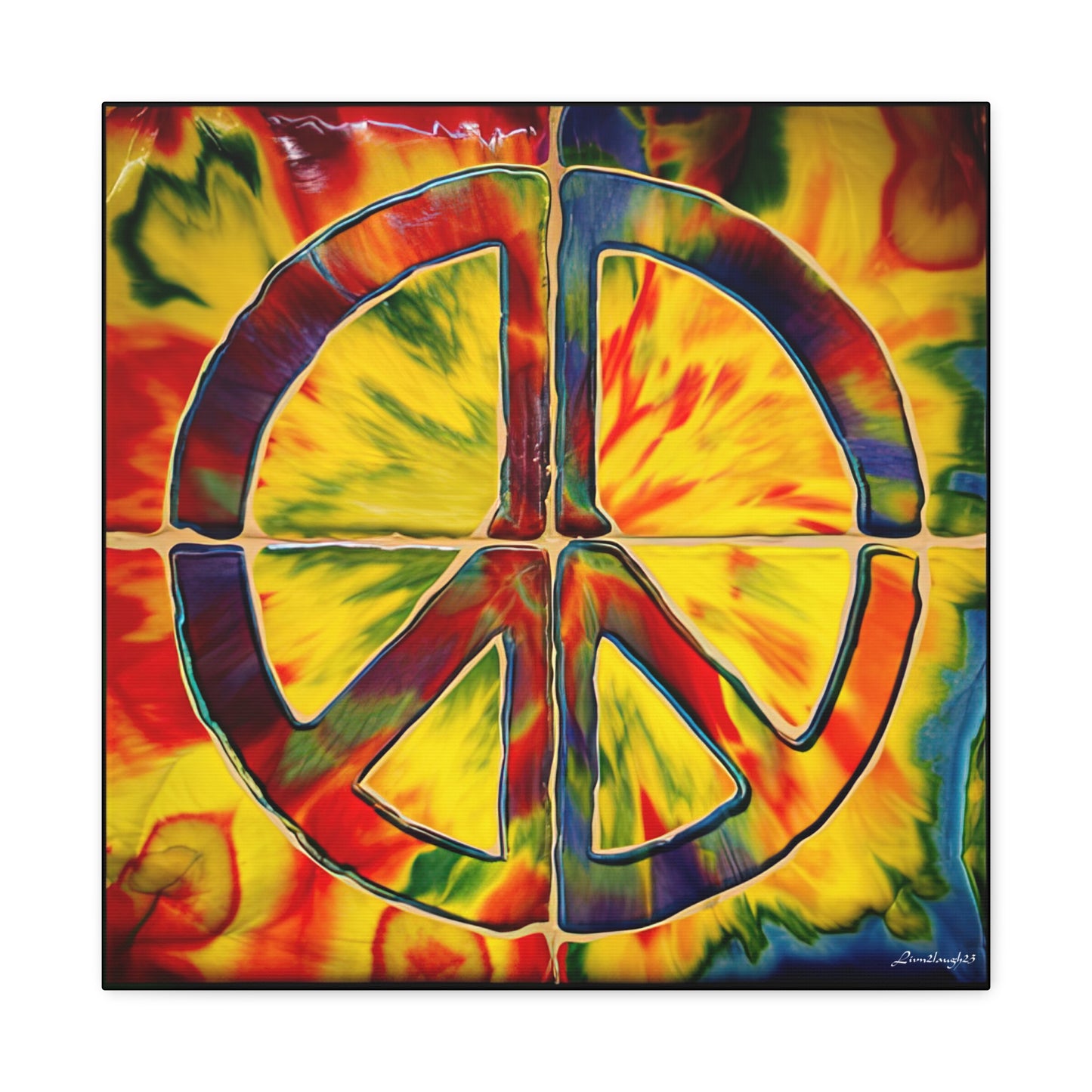 Coolio Tie Dye Hippie Peace Sign Canvas Gallery Wraps