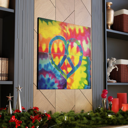 Coolio Tie Dye Hippie Heart Peace Sign Canvas Gallery Wraps