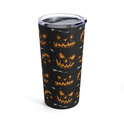 Orange Scary Halloween Faces With Black Background 3-D Puffy Halloween by  Mulew Art Tumbler 20oz