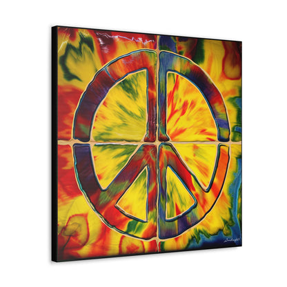 Coolio Tie Dye Hippie Peace Sign Canvas Gallery Wraps