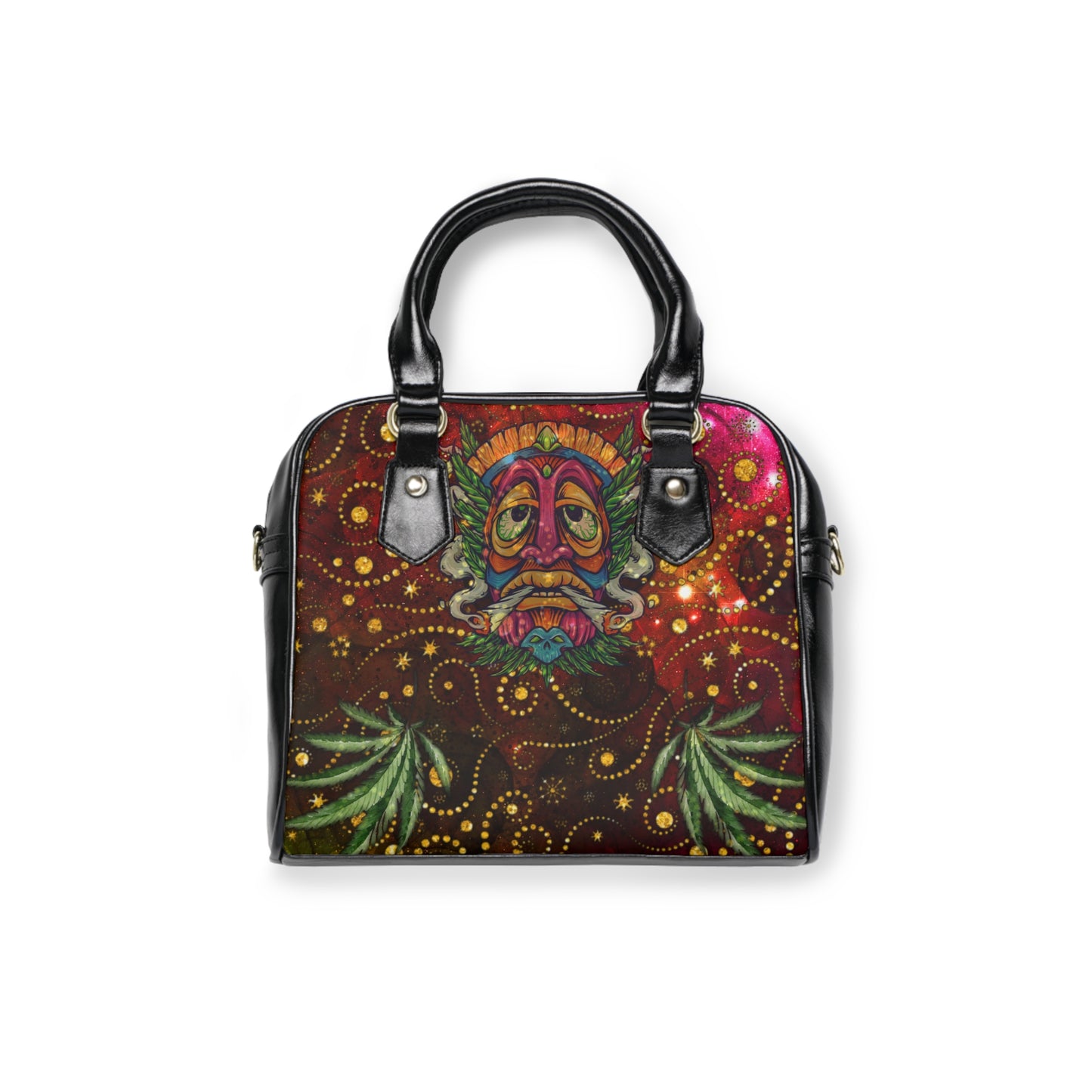 Groovy Island Man Smoking With Marijuana Pot Weed 420 Hands Shoulder Handbag