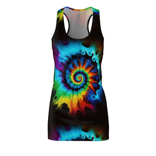 Bold And Beautiful Tie Dye Style One C, Women's Cut & Sew Racerback Dress (AOP)