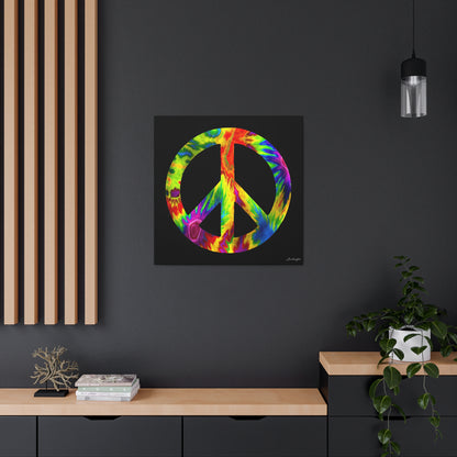 Coolio Tie Dye Hippie Peace Sign 6 Canvas Gallery Wraps