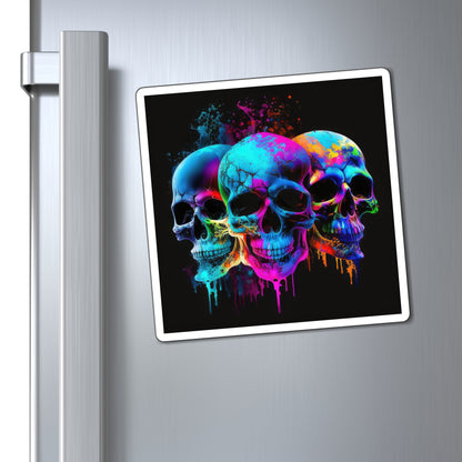 Bold And Beautiful Tie Dye Skulls, Style 12 Magnets