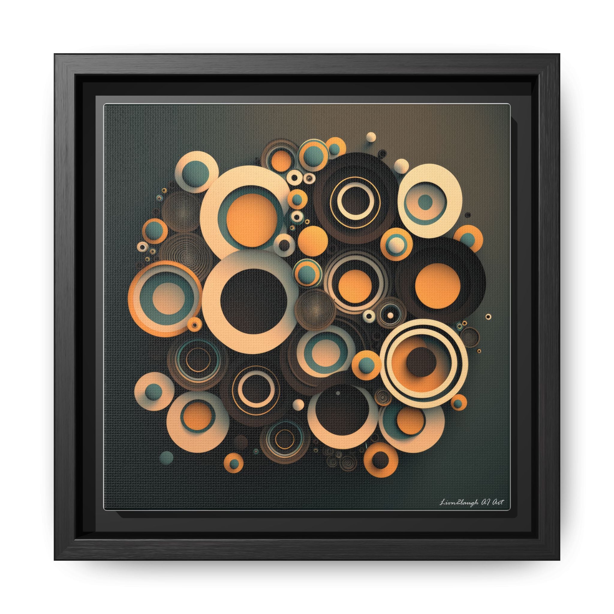 Concentric Harmony, Art Print — Colorful Modern Wall Canvas