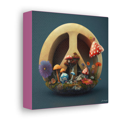 Beautiful Forest Round Peace Sign 3 Canvas Gallery Wraps