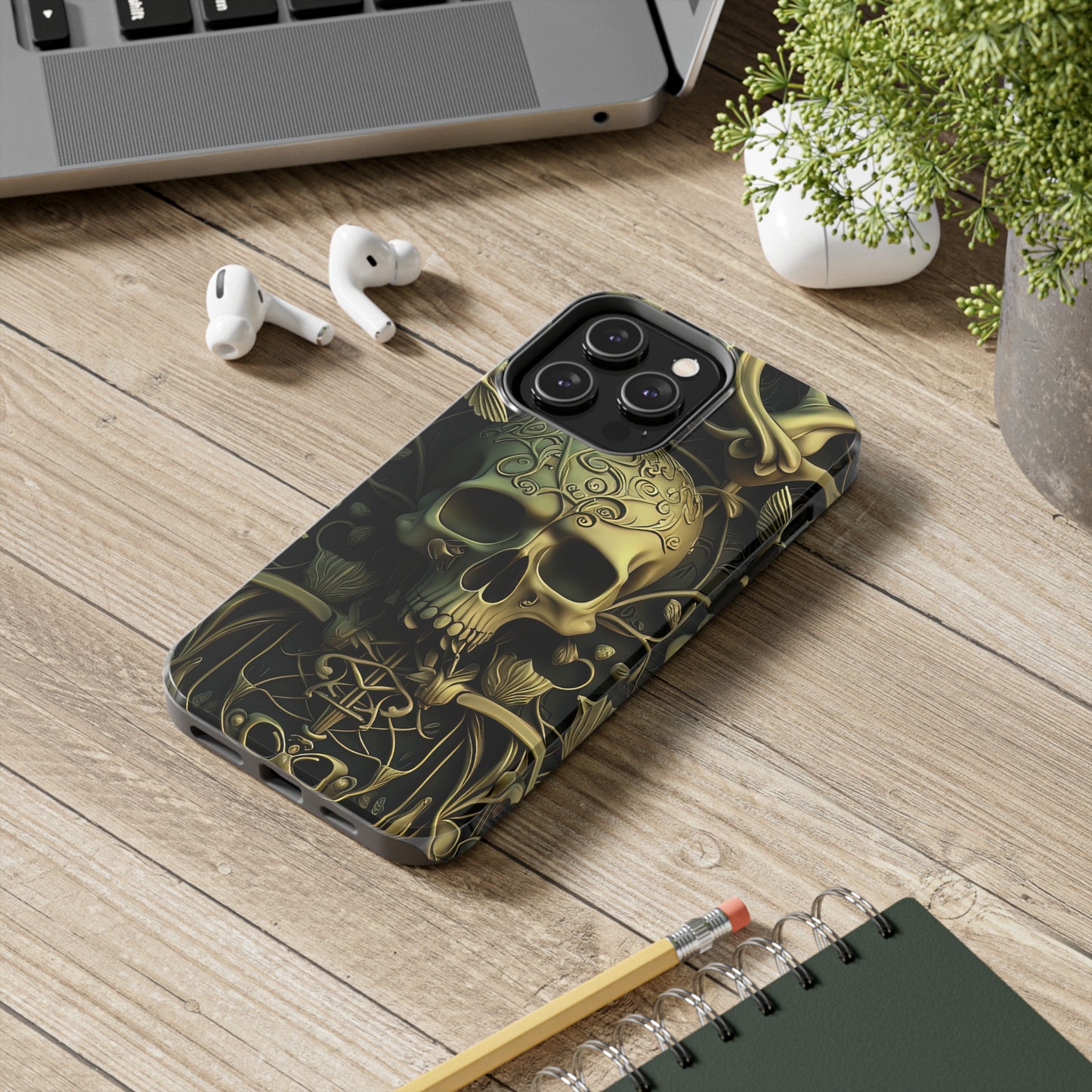 Metallic Chrome Skulls and classic Designed 3 Tough Phone Cases