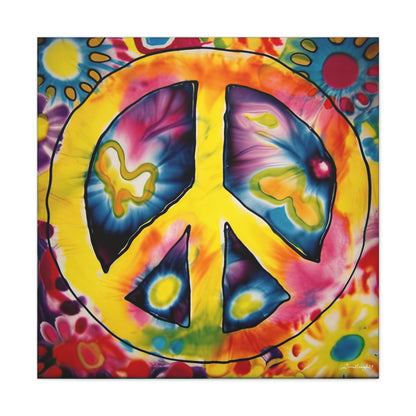 Coolio Tie Dye Hippie Peace Sign 7 Canvas Gallery Wraps