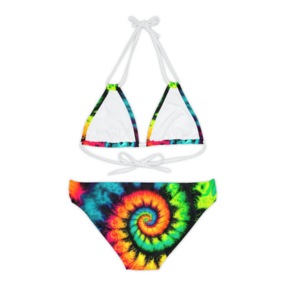 Bold And Beautiful Tie Dye Style One A, Four Strappy Bikini Set (AOP)