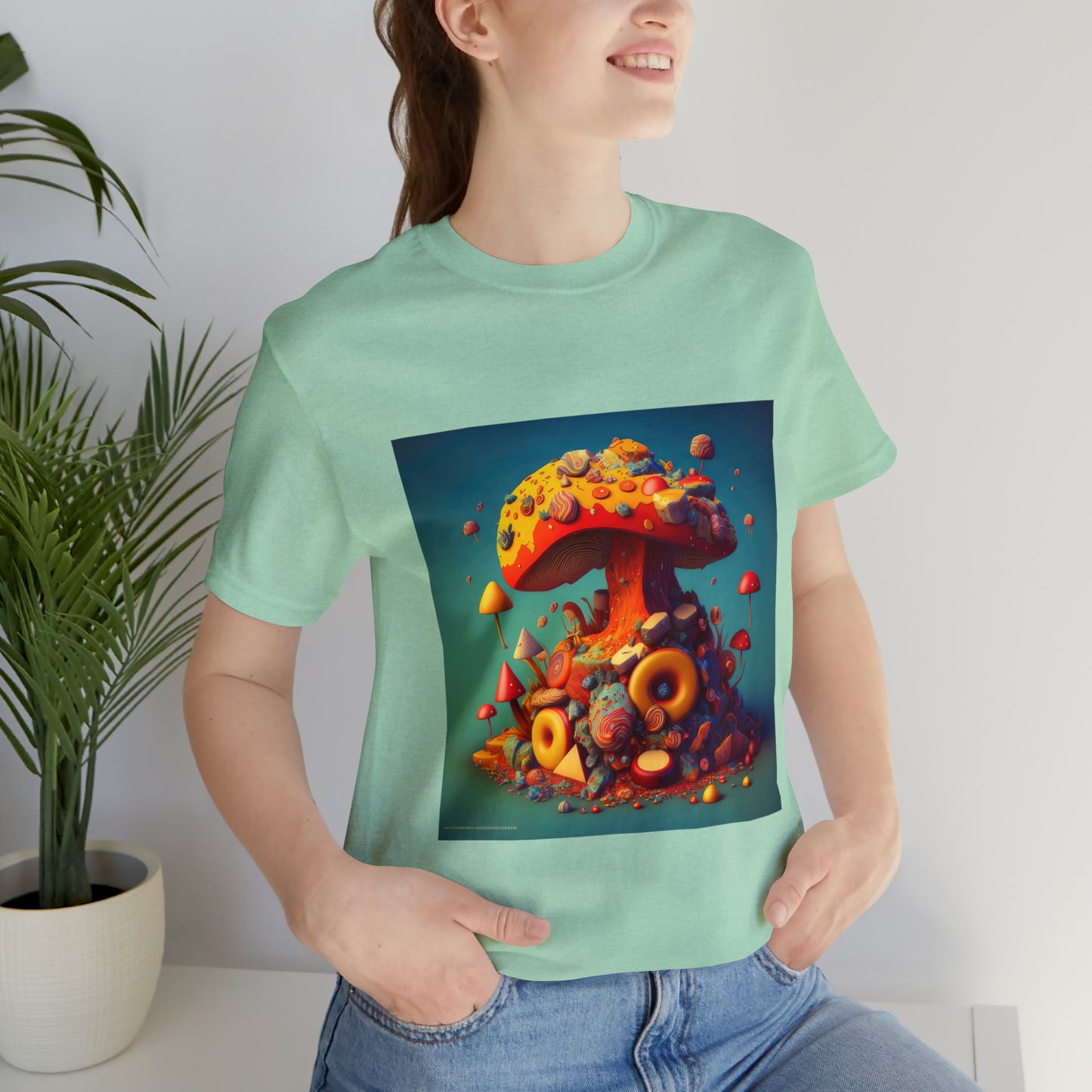 Hippie Mushroom Color Candy Style Design Style 2 Unisex Jersey Short Sleeve Tee