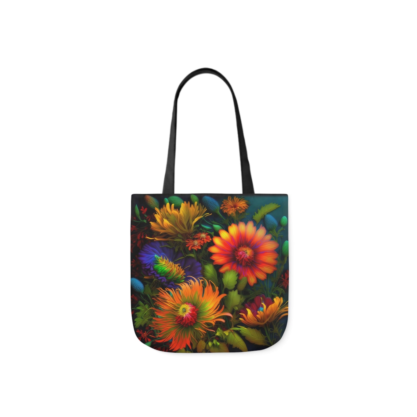 Bold And Beautiful Flowers Style One Polyester Canvas Tote Bag (AOP)