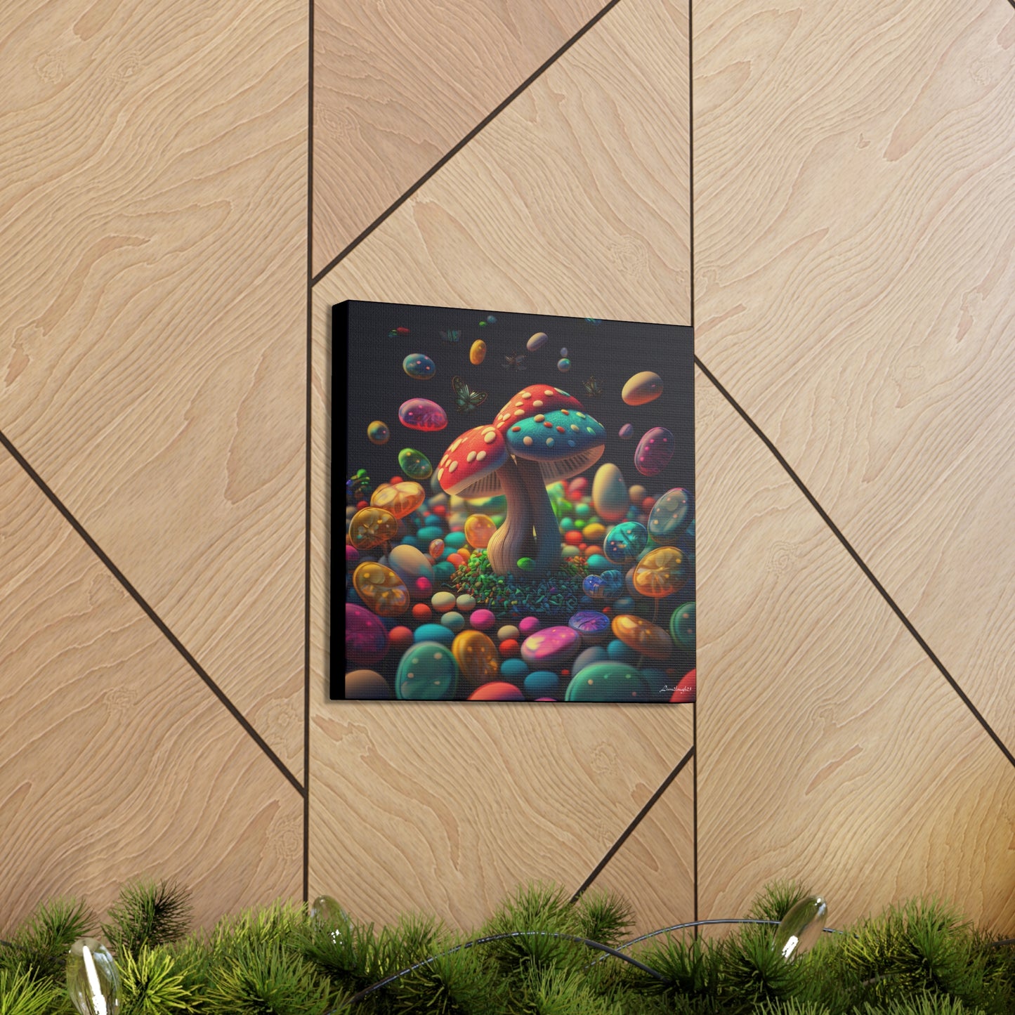 Beautiful Mushroom Luminating Colorful Bliss Canvas Gallery Wraps