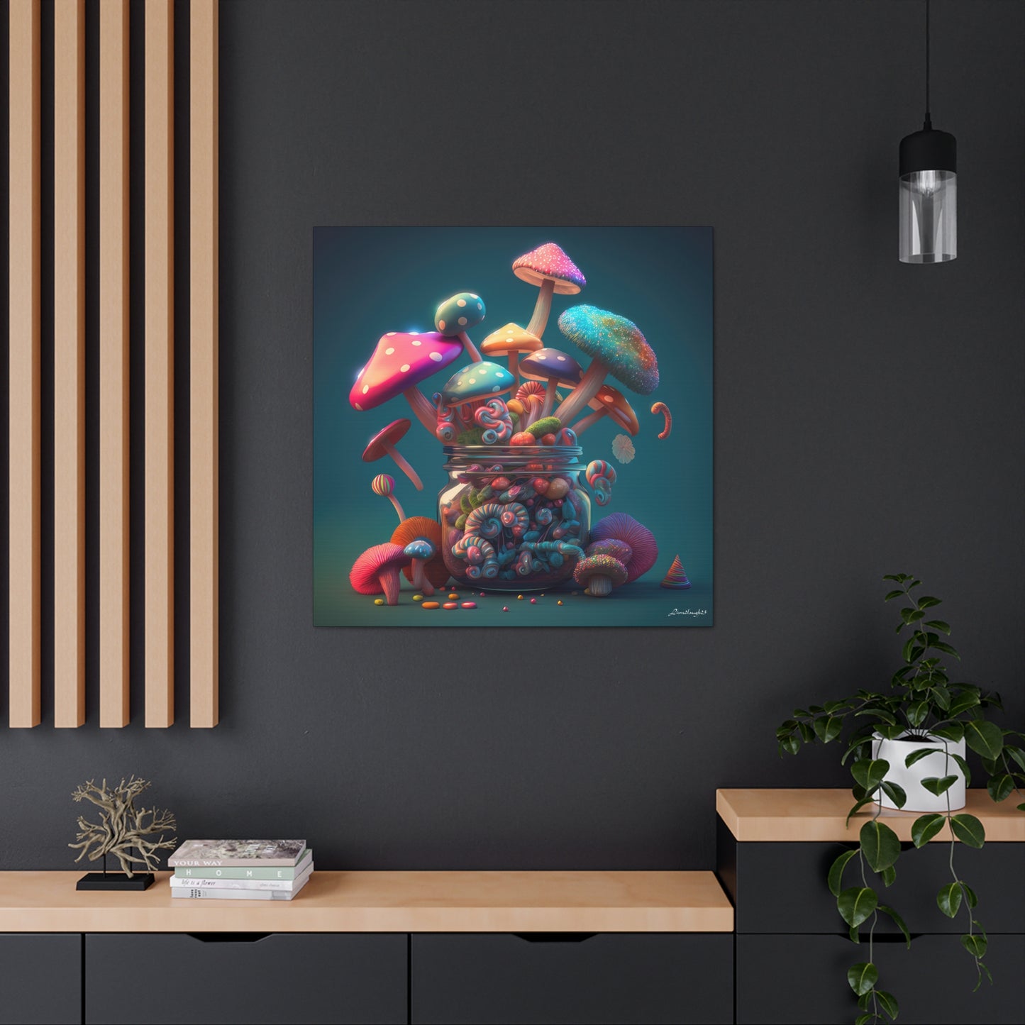 Beautiful Mushroom Luminating Colorful Bliss 11 Canvas Gallery Wraps