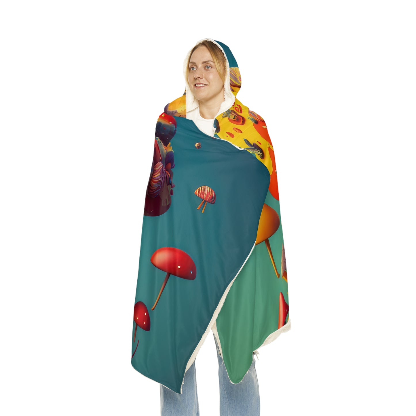 Hippie Mushroom Color Candy Style Design Style 2 Snuggle Blanket
