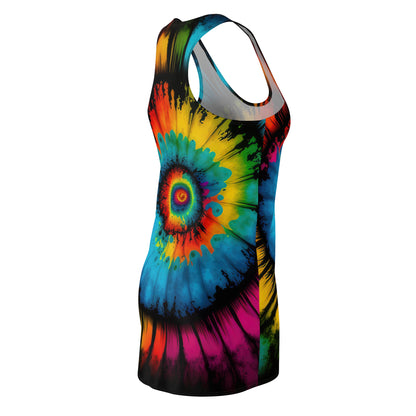 Bold And Beautiful Tie Dye Style Four C, Women's Cut & Sew Racerback Dress (AOP)