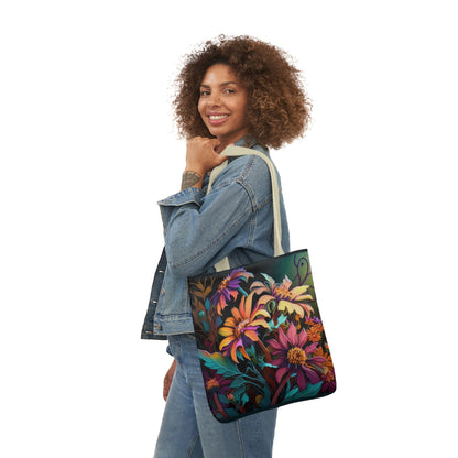 Bold And Beautiful Flowers Style Three Polyester Canvas Tote Bag (AOP)