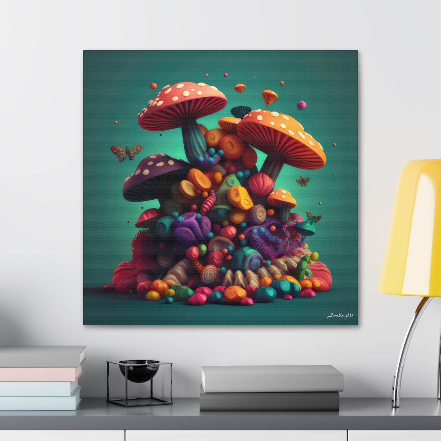 Beautiful Mushroom Luminating Colorful Bliss7 Canvas Gallery Wraps