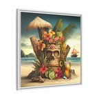Tiki Dreams by the Shore, Art Print — Colorful Modern Wall Canvas