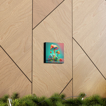 Beautiful Mushroom Luminating Colorful Bliss 3 Canvas Gallery Wraps