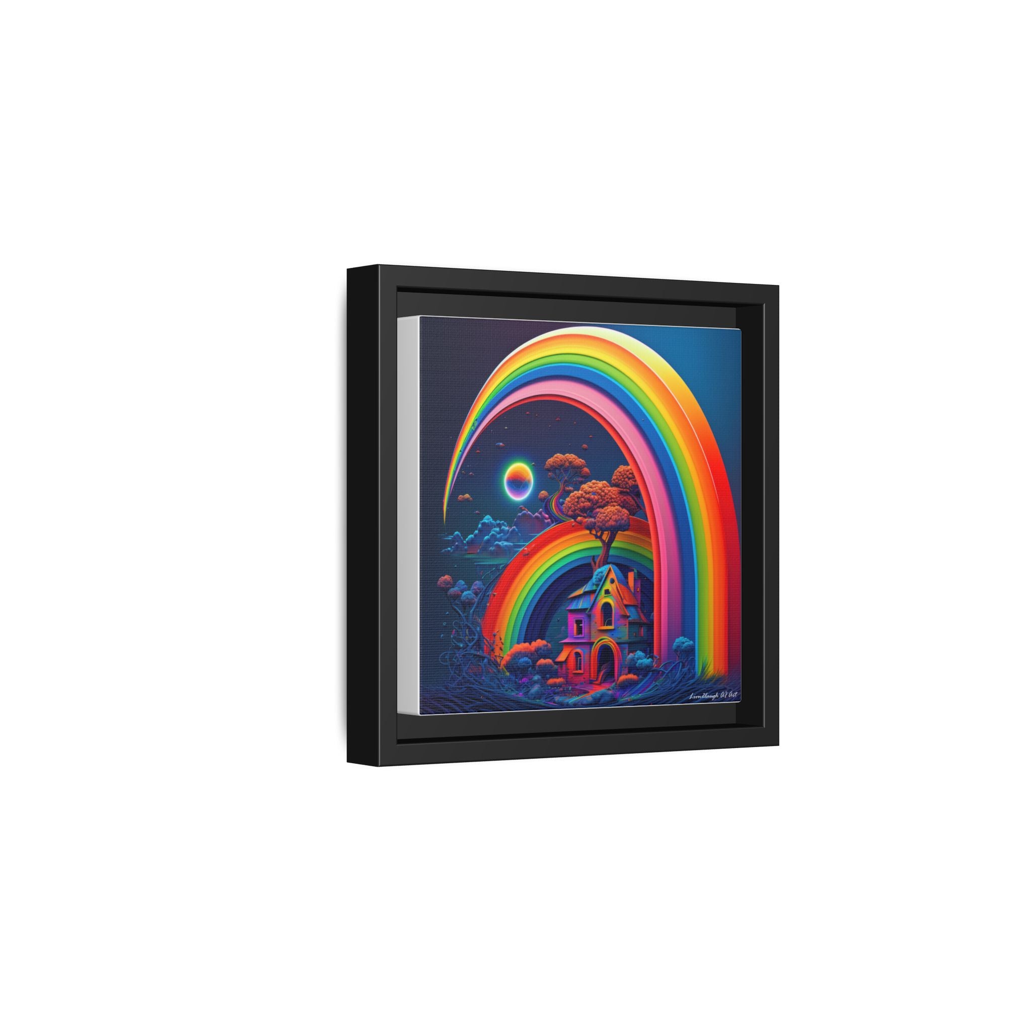 Home Beneath the Rainbow, Art Print — Colorful Modern Wall Canvas