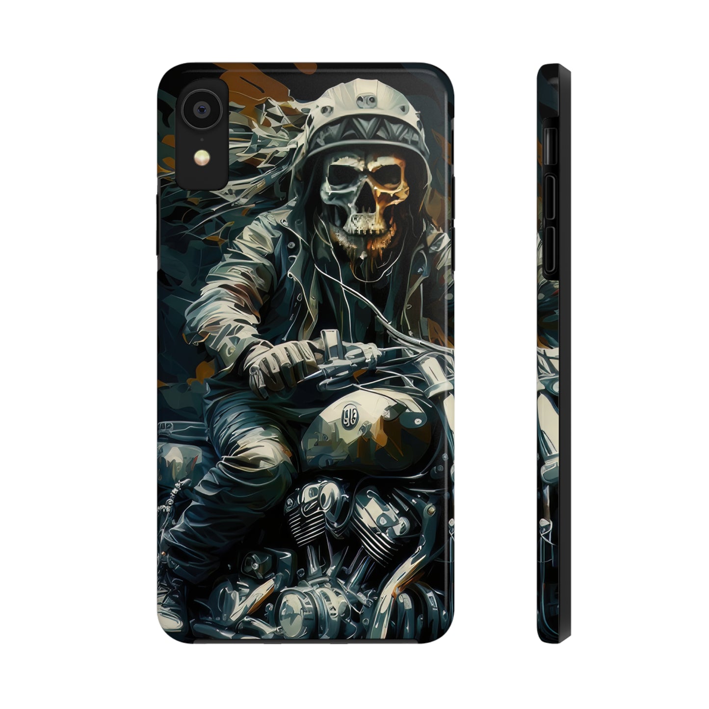 Skull Motorcycle Rider, Ready to Tear Up Road On Beautiful Bike Tough Phone Cases