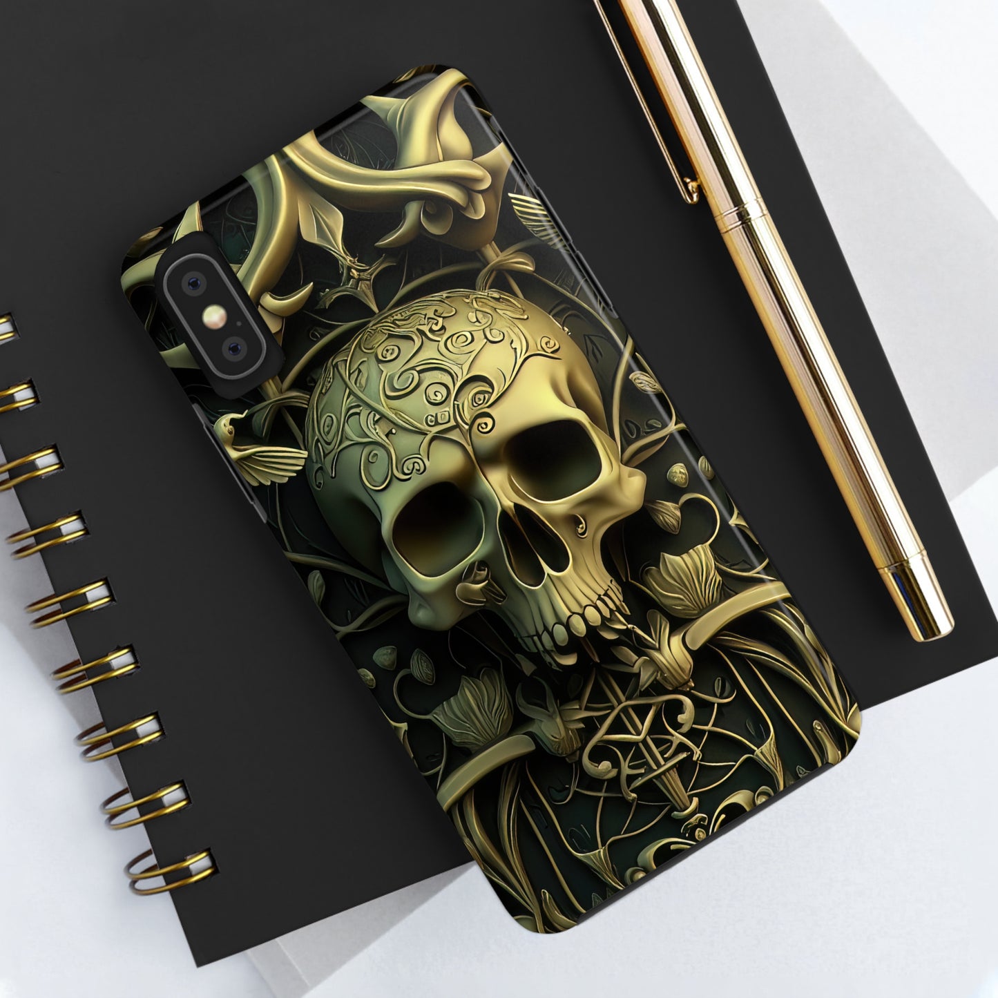 Metallic Chrome Skulls and classic Designed 3 Tough Phone Cases