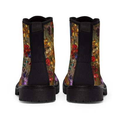 Bold & Beautiful & Metallic Wildflowers, Gorgeous floral Design, Style 1 A Women's Canvas Boots