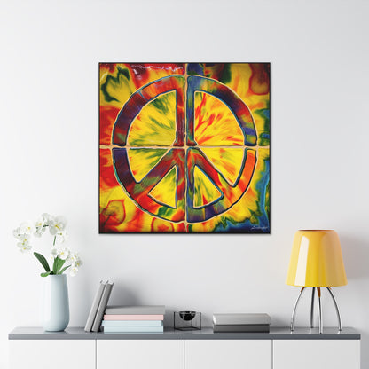 Coolio Tie Dye Hippie Peace Sign Canvas Gallery Wraps