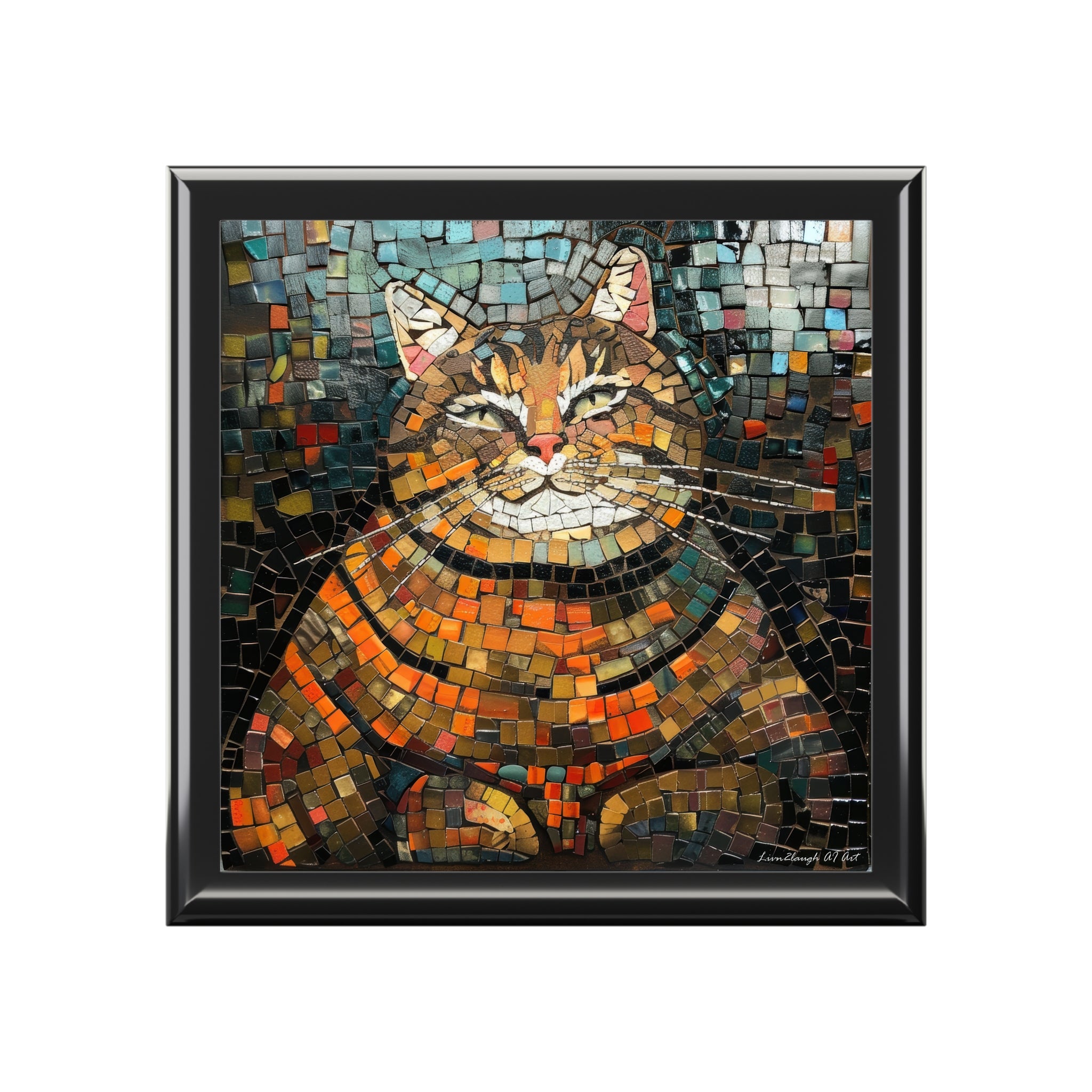 Mosaic Majesty: The Regal Cat, Jewelry- Stash- Collection Box
