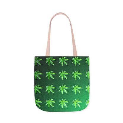 Green Leaf Marijuana Pot Weed Leaf 420 Polyester Canvas Tote Bag (AOP)