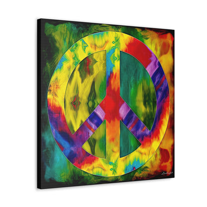 Coolio Tie Dye Hippie Peace Sign 9 Canvas Gallery Wraps