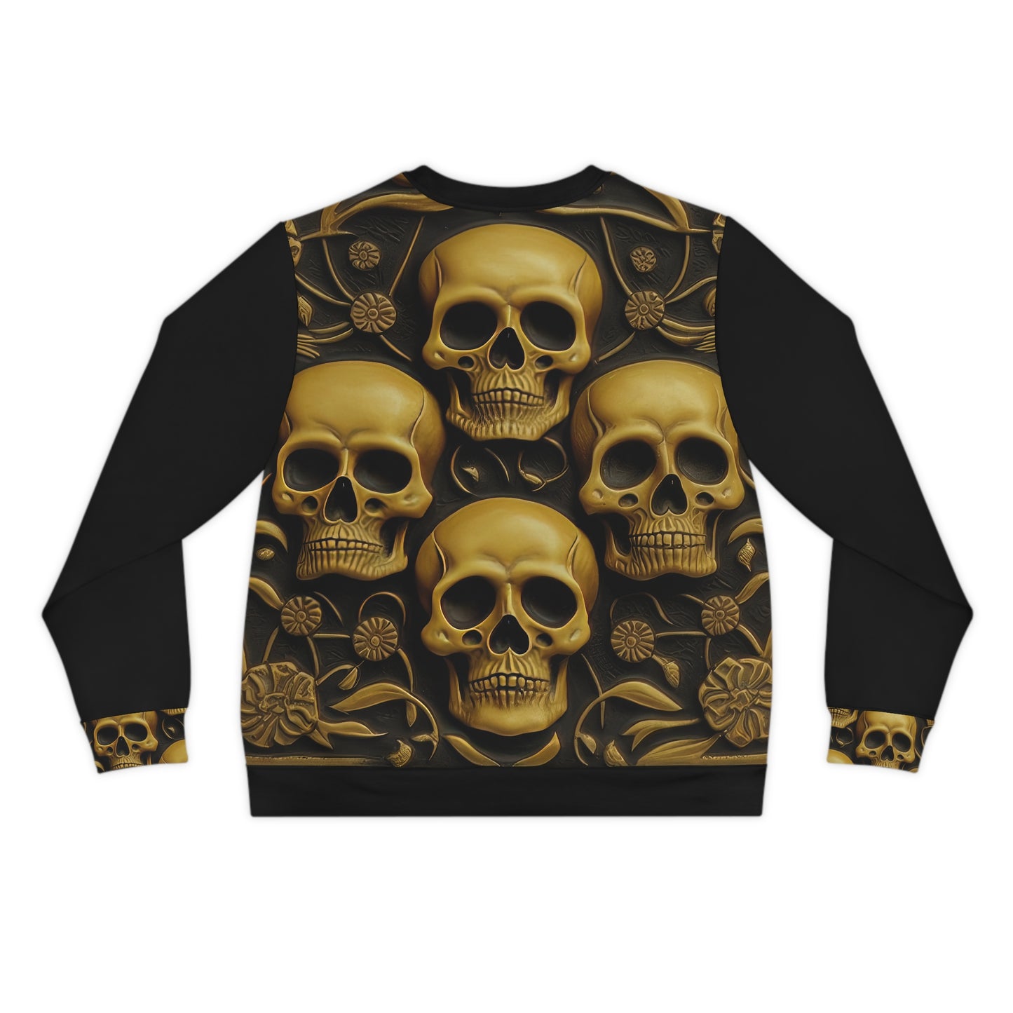 Metallic Chrome Skulls and classic Designed Background Style 15 Lightweight Sweatshirt (AOP)