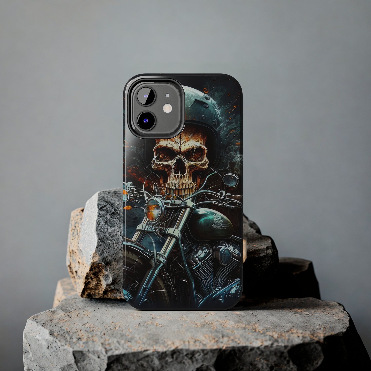 Skull Motorcycle Rider, Ready to Tear Up Road On Beautiful Bike 9 Tough Phone Cases