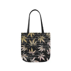 Gold And Black 420 Weed Marijuana Leaf Polyester Canvas Tote Bag (AOP)