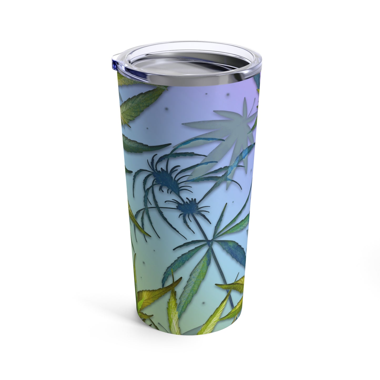 Blue Green Marijuana Elegantly Designed 420 Weed Tumbler 20oz