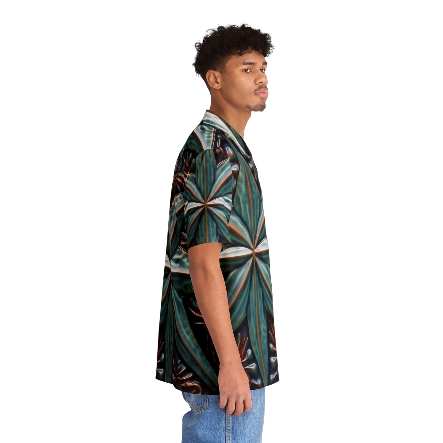 Beautiful Stars Abstract Star Style Blue And Red Men's Hawaiian Shirt (AOP)