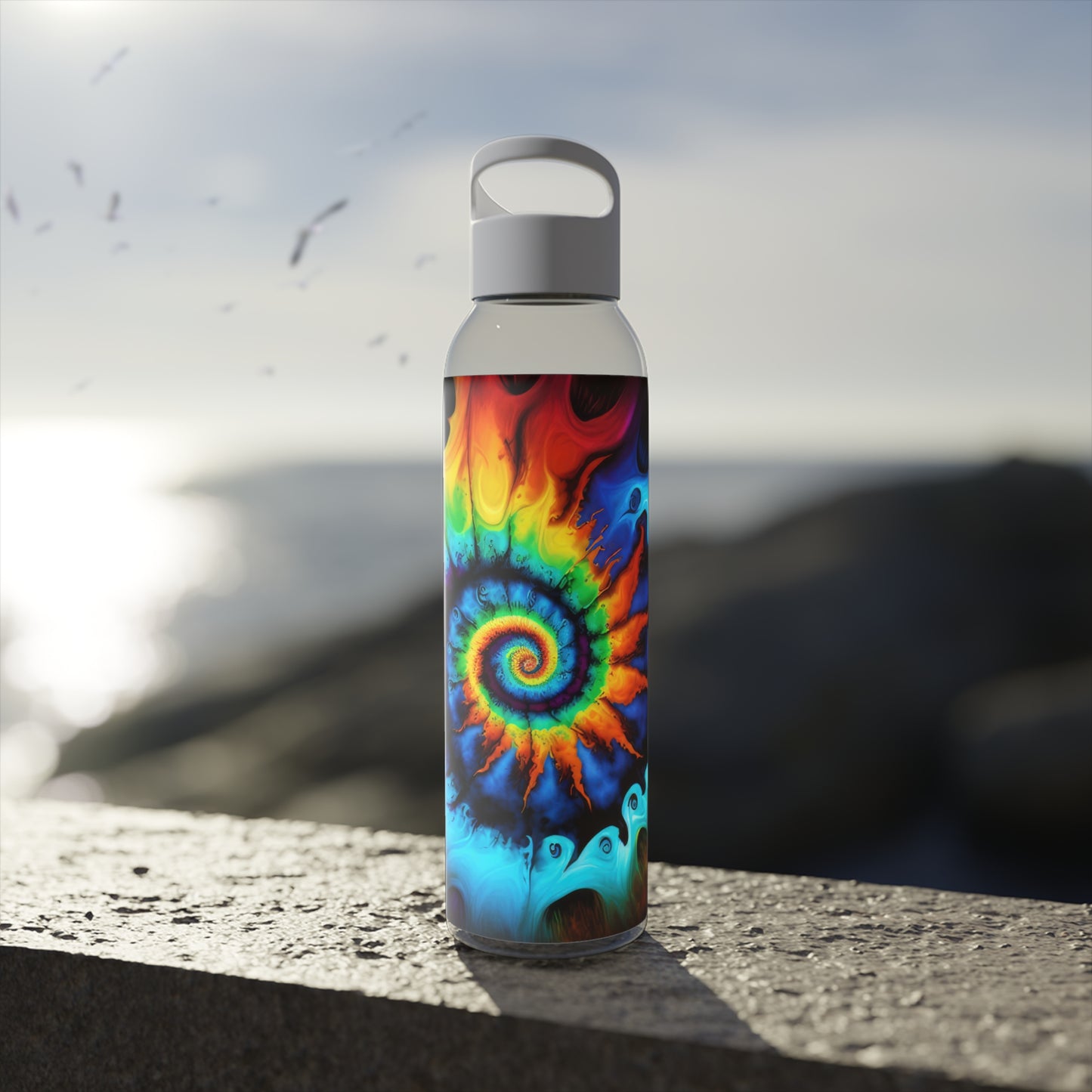 Bold And Beautiful Colors Tie Dye Style One Sky Water Bottle