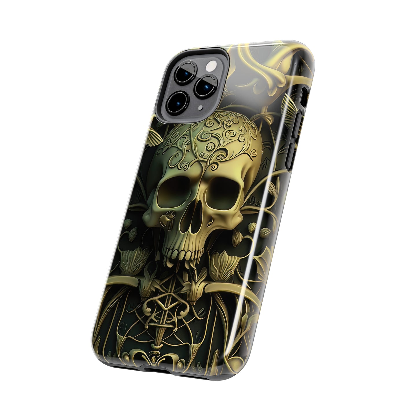 Metallic Chrome Skulls and classic Designed 3 Tough Phone Cases