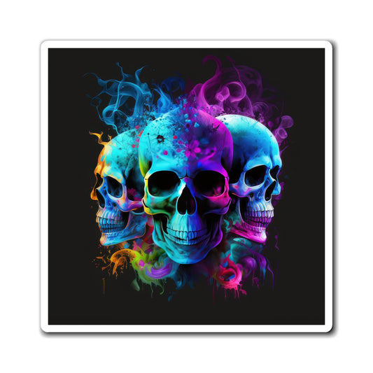 Bold And Beautiful Tie Dye Skulls, Style 6 Magnets