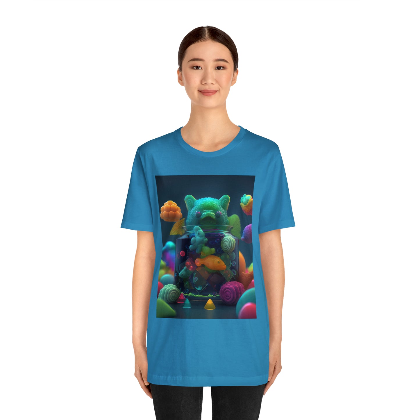 Gummy Bear And Mushroom Bliss Gummies Bliss Unisex Jersey Short Sleeve Tee